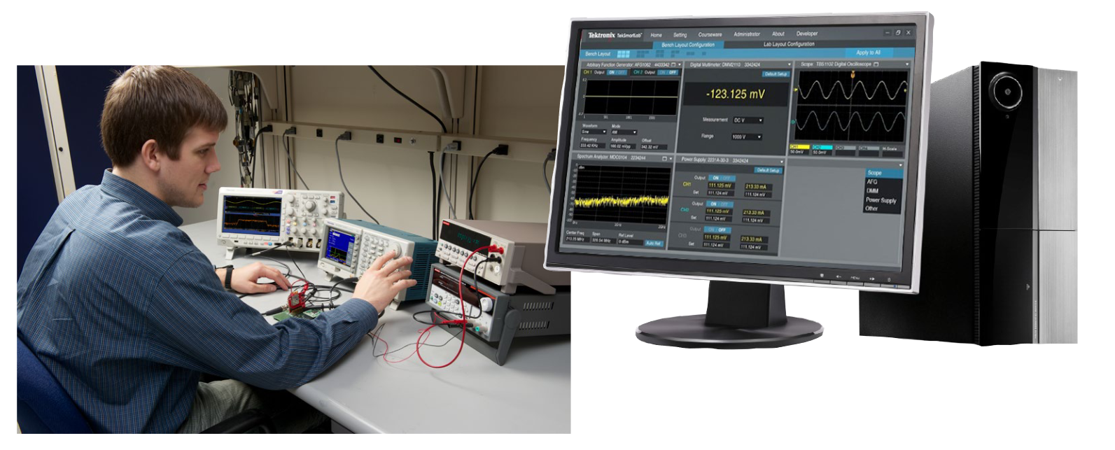 Efficiently conduct laboratory exercises in student labs with Tek SmartLab™ Software and instrumentation including the 2110 DMM.