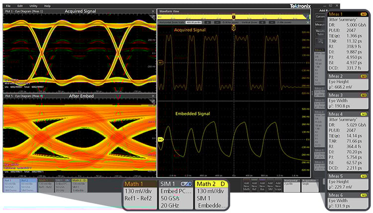 Embed signal path effects using Tektronix SIM software