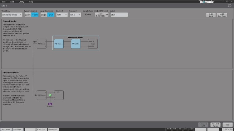 SIM - Simple De-embed - 24in PCB traces and 1m cables