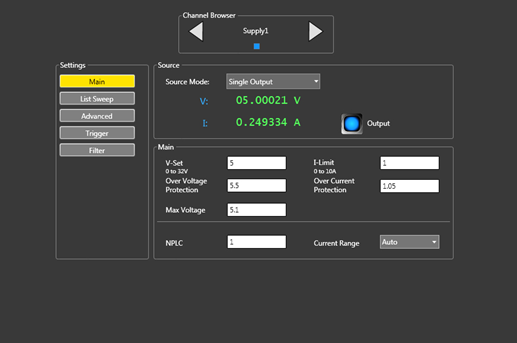 KickStart Single Output Setup example
