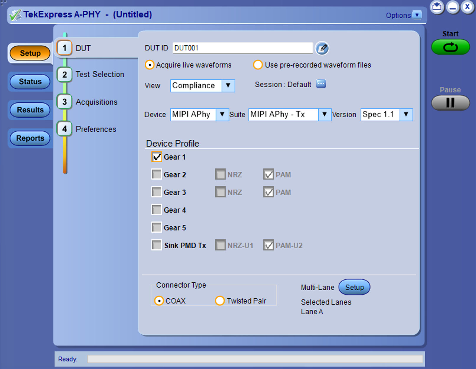 TekExpress MIPI A-PHY Compliance Application