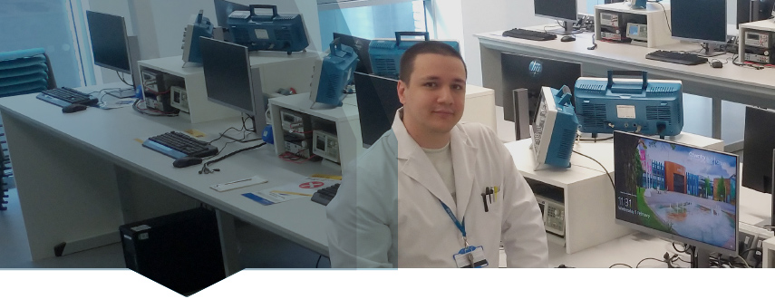 Coventry University student working in labs