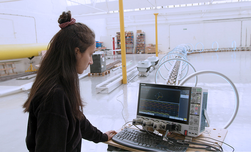 Magway engineer works with Tektronix oscilloscopes