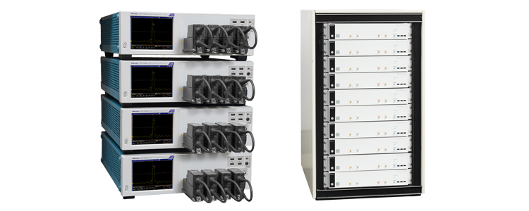 Low profile digitizers and performance oscilloscopes in a rack mount