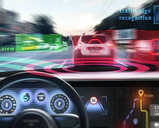 Autonomous driving simulation shows the use of Time of Flight in 3D sensing applications