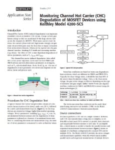 App Note: Monitoring Channel Hot Carrier (CHC) Degradation of MOSFET Devices