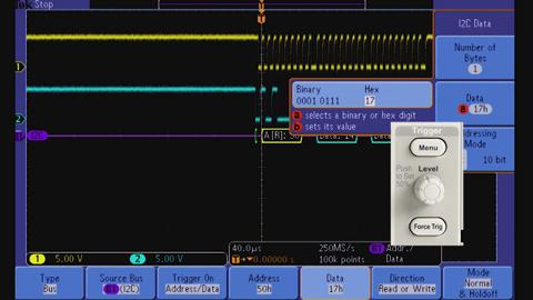 MSO-DPO3000 Series Oscilloscopes I2C bus support