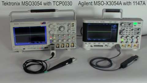 MSODPO3000 Series vs Agilent MSODSO3000 XSeries Video  Accurate Current Measurement