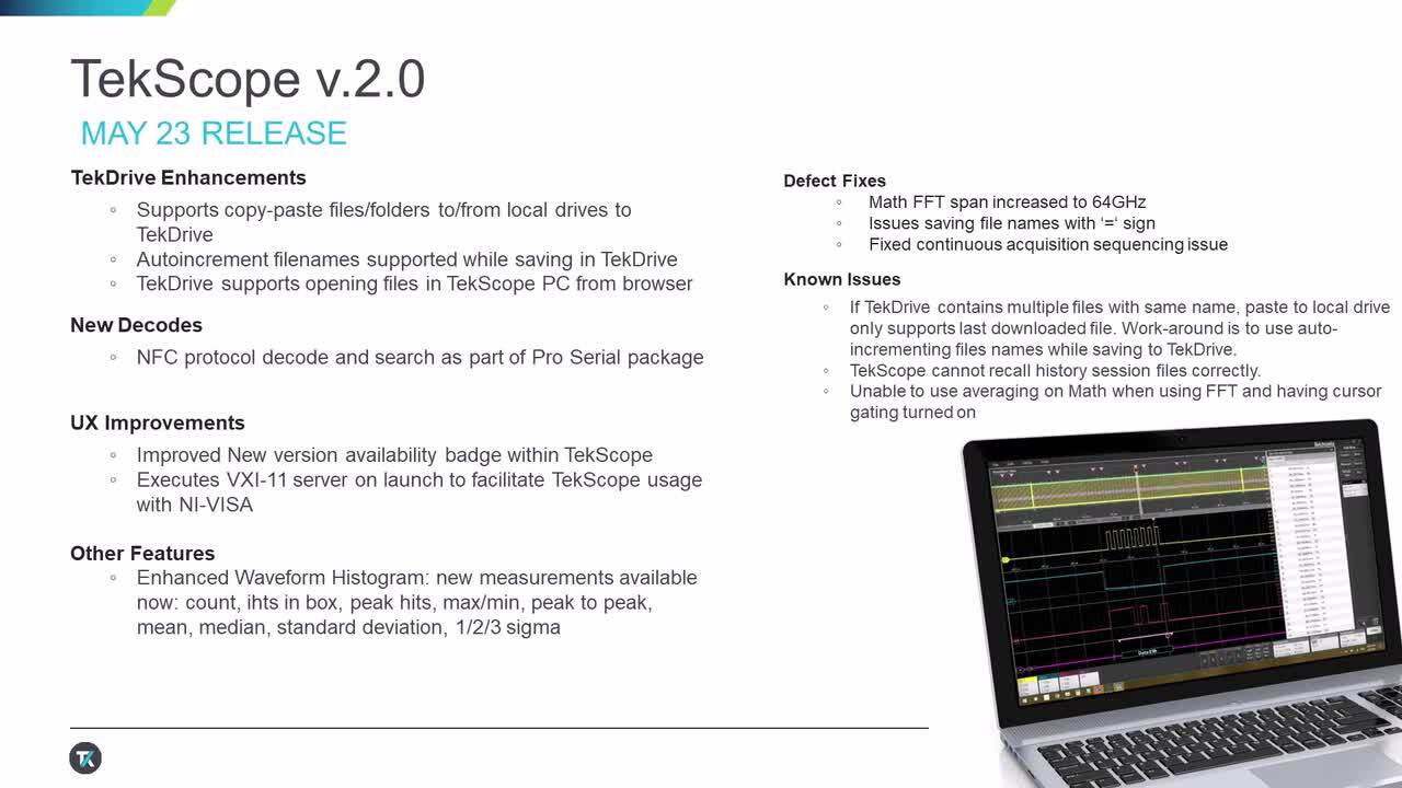 TekScope V2 Whats New Tektronix