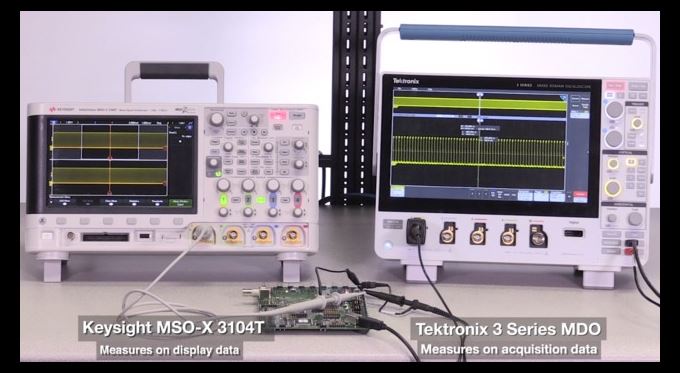 Tektronix 3 Series MDO vs Keysight Technologies DSOMSOX 3000T Series Oscilloscopes Measurement Compa