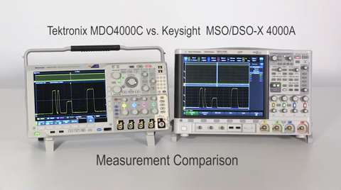 Tektronix MDO4000C vs Keysight MSO-DSO-X 4000A Measurement Comparison