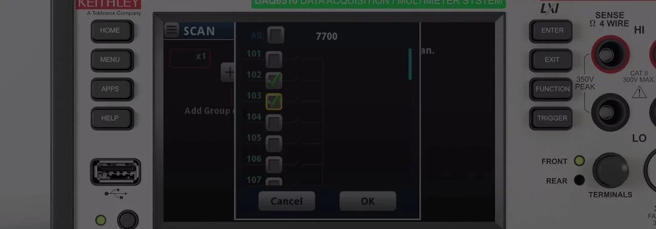 Image of DAQ6510 touchscreen interface
