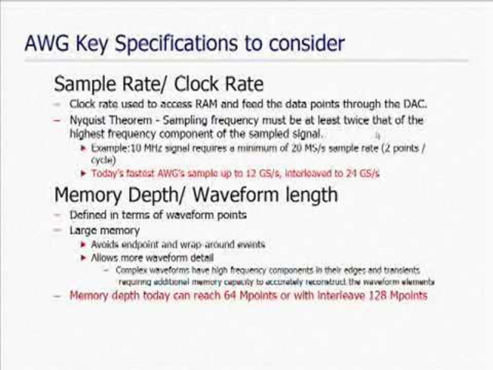 Understanding the Basics of Sample Rate and Memory in Arbitrary Waveform Generators Video