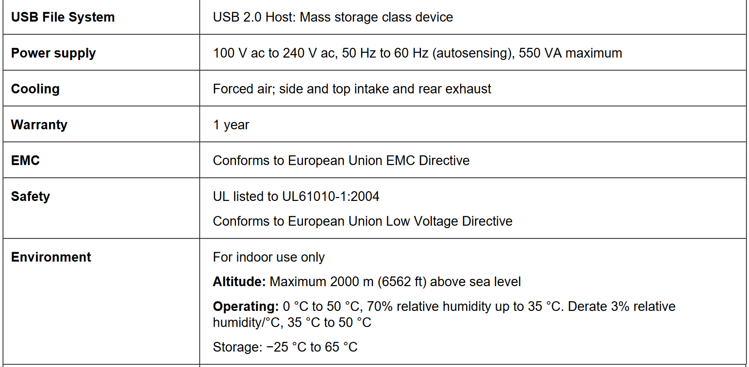 General Specifications