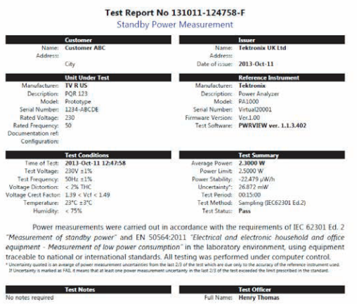 2001 SPECIFIED CALIBRATION INTERVALS