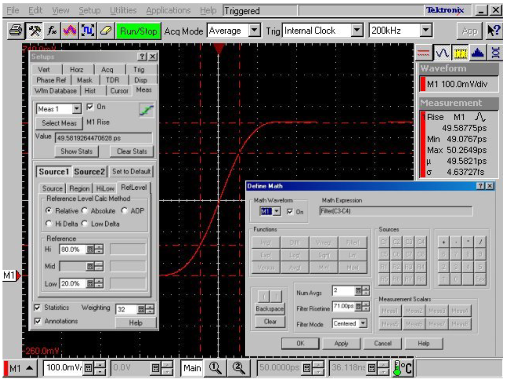 TDR Rise Time Filter Measurement