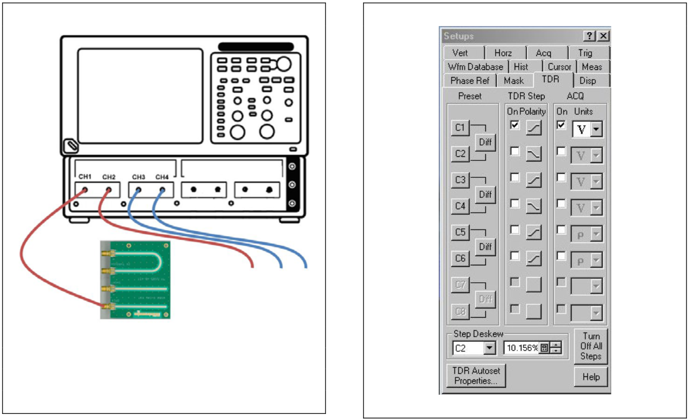 Impedance Reference Plane Setup, TDR Setup for Impedance Reference Plane