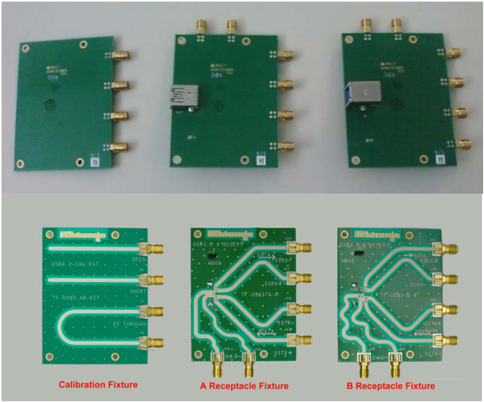 Tektronix USB 3.0 Test Fixtures (Front and Backside View)