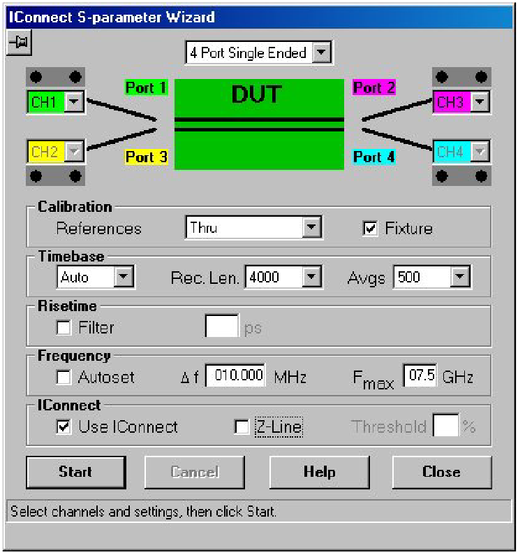 S-Parameter Wizard Setup