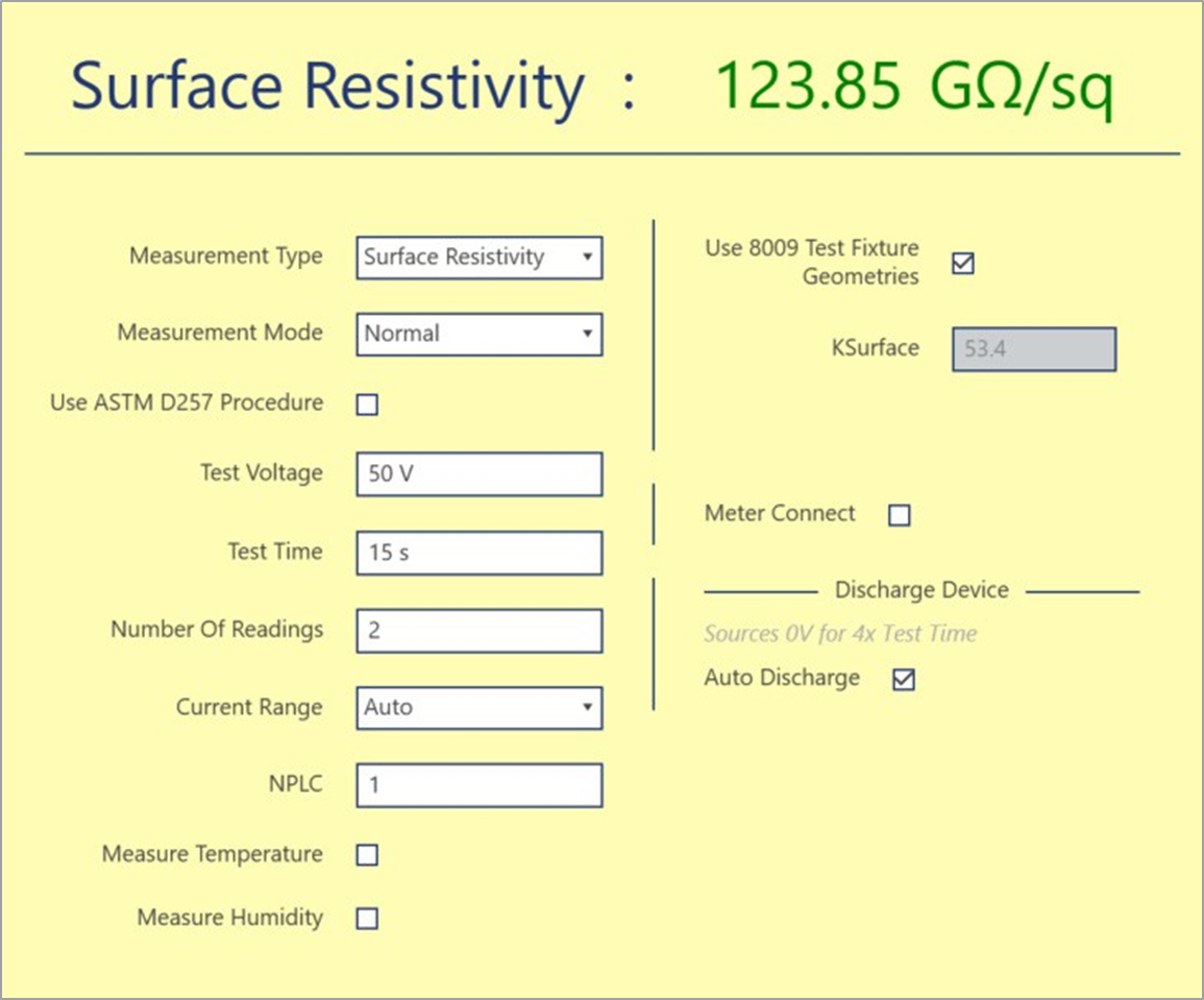 Screenshot of KickStart High Resistivity Application settings page.