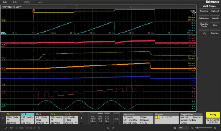 6 Channel Execution Captured on Scope.