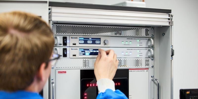 Technician in front of MP5000