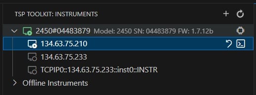 instrument pane in TSP Toolkit