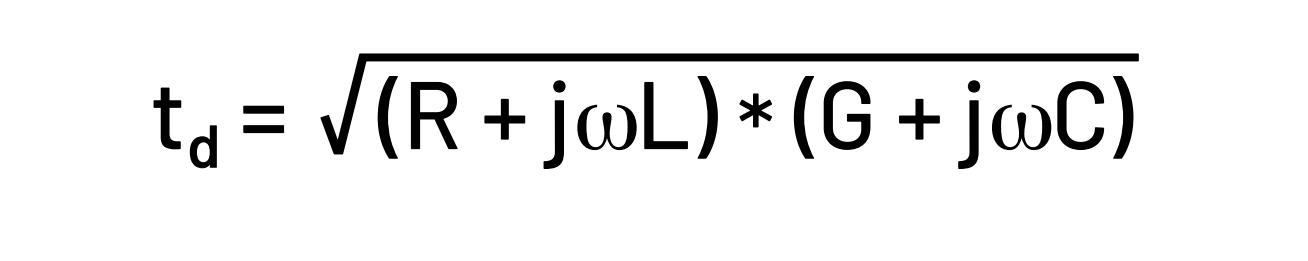 Time delay per unit length formula for a lossy transmission line