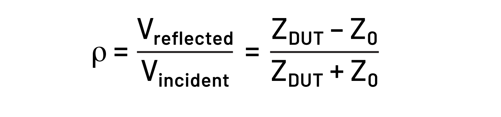 Reflection coefficient from DUT and reference impedance