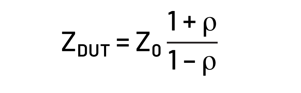 DUT impedance calculated from the reflection coefficient
