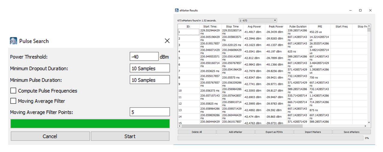 Pulse Threshold Search  pulse-search