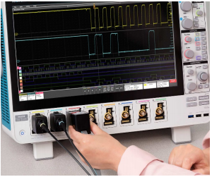 Man choosing the right number of oscilloscope channels