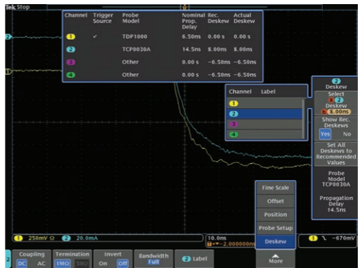Removing skew between current and voltage probes on the MDO4000C img3_5
