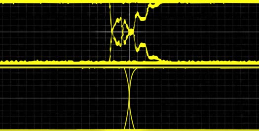 Comparison of distorted CAN bus signal with improper termination to clean signal
