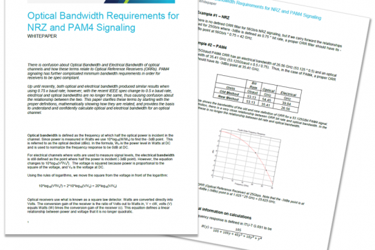 Optische Bandbreitenanforderungen für NRZ- und PAM4-Signale