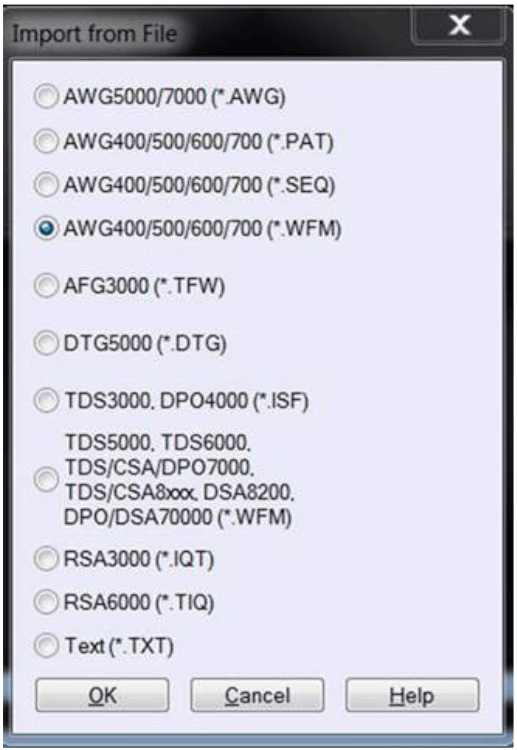 Data import function.